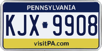 PA license plate KJX9908