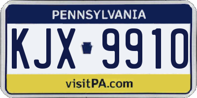 PA license plate KJX9910