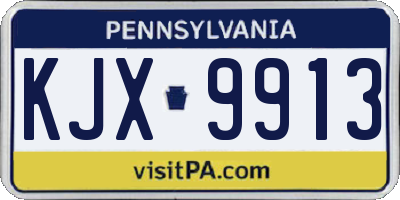 PA license plate KJX9913