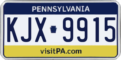 PA license plate KJX9915
