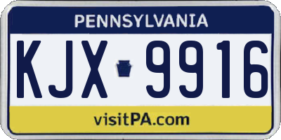 PA license plate KJX9916