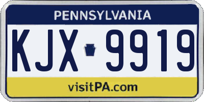 PA license plate KJX9919