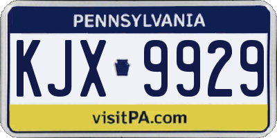 PA license plate KJX9929