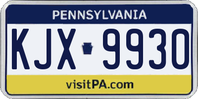 PA license plate KJX9930