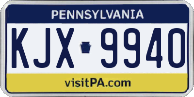 PA license plate KJX9940