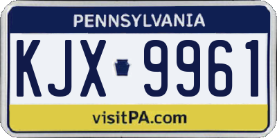 PA license plate KJX9961