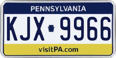 PA license plate KJX9966
