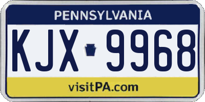 PA license plate KJX9968
