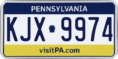 PA license plate KJX9974
