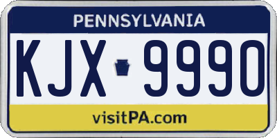 PA license plate KJX9990