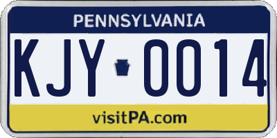 PA license plate KJY0014