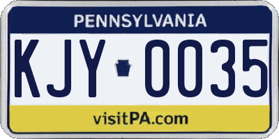 PA license plate KJY0035