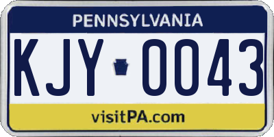 PA license plate KJY0043