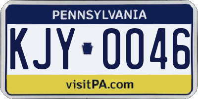 PA license plate KJY0046