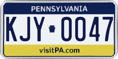 PA license plate KJY0047
