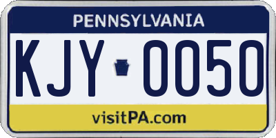 PA license plate KJY0050