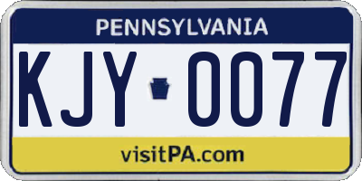 PA license plate KJY0077