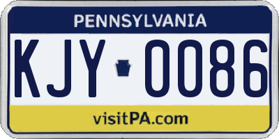 PA license plate KJY0086