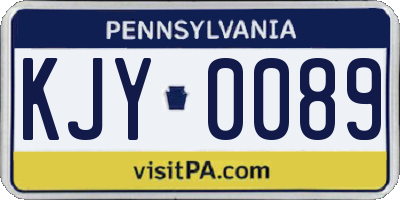 PA license plate KJY0089