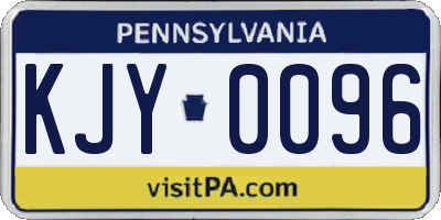 PA license plate KJY0096