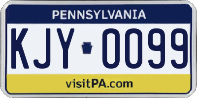 PA license plate KJY0099