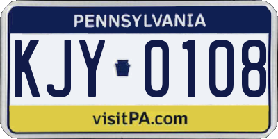 PA license plate KJY0108