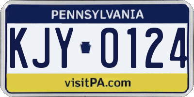 PA license plate KJY0124