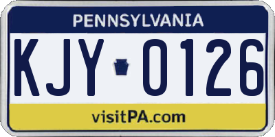 PA license plate KJY0126