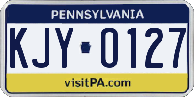 PA license plate KJY0127