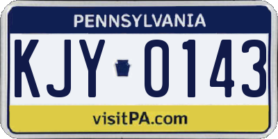 PA license plate KJY0143