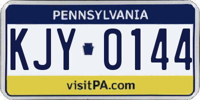 PA license plate KJY0144