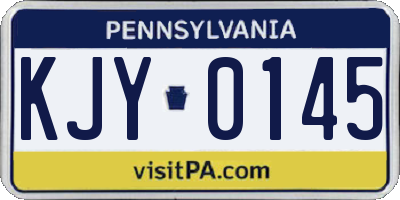 PA license plate KJY0145