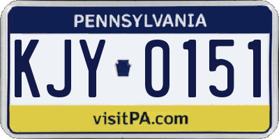 PA license plate KJY0151