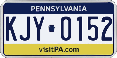 PA license plate KJY0152