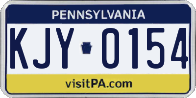 PA license plate KJY0154