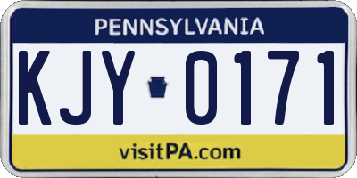 PA license plate KJY0171