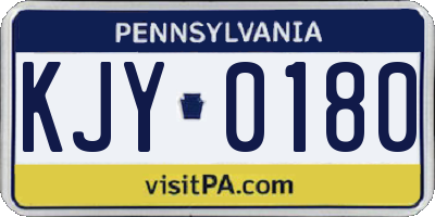 PA license plate KJY0180