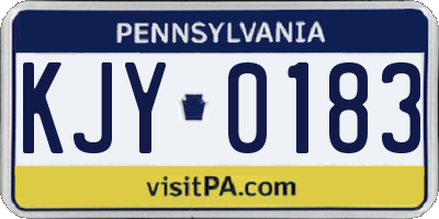 PA license plate KJY0183