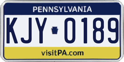 PA license plate KJY0189