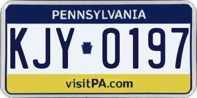 PA license plate KJY0197