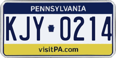 PA license plate KJY0214