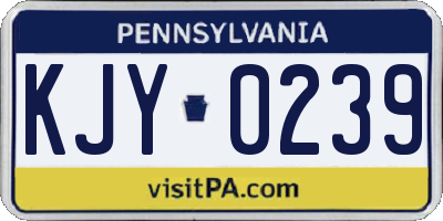 PA license plate KJY0239
