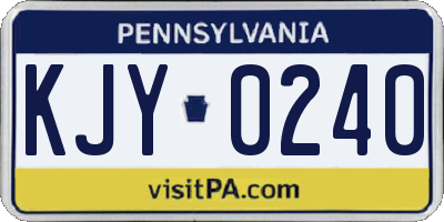 PA license plate KJY0240