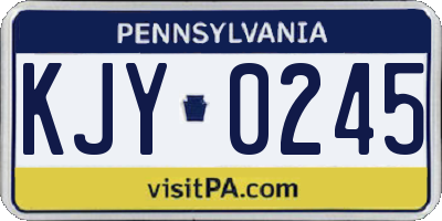 PA license plate KJY0245