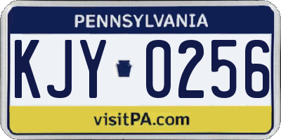 PA license plate KJY0256