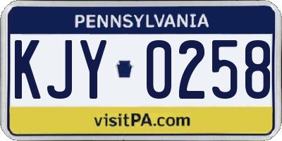 PA license plate KJY0258