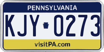 PA license plate KJY0273