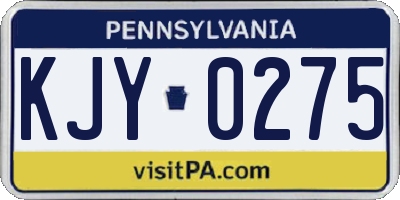 PA license plate KJY0275