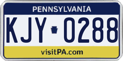 PA license plate KJY0288