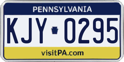 PA license plate KJY0295